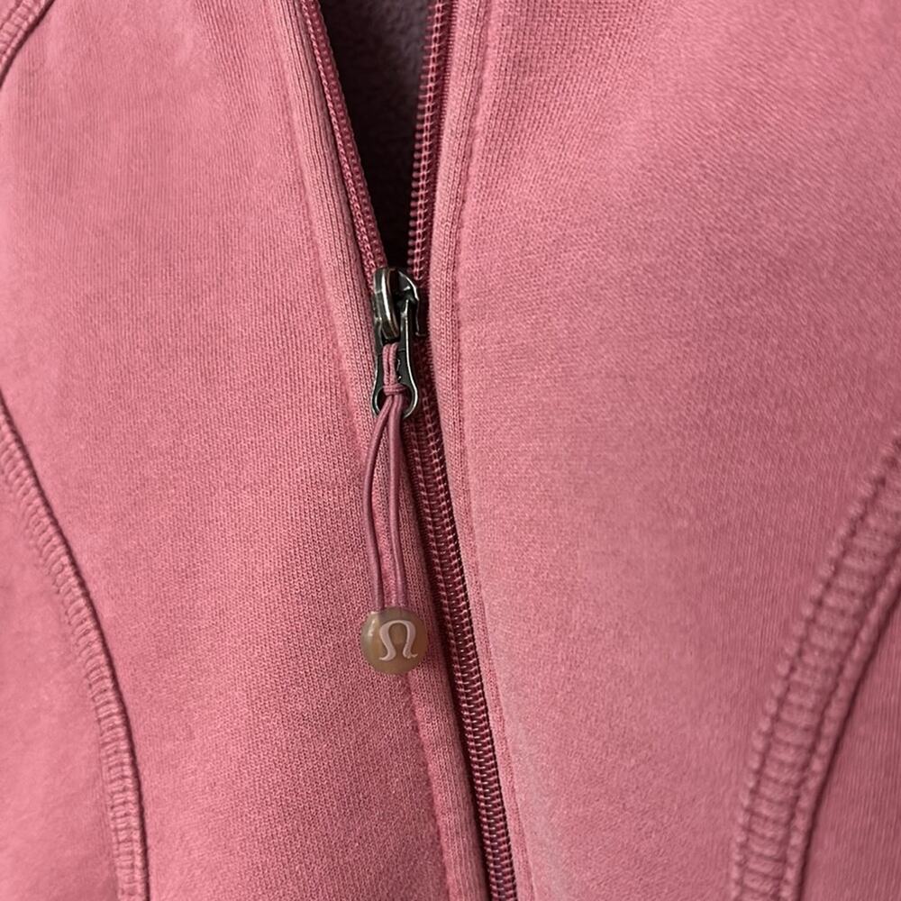 Lululemon Athletica Pink Zip-Up Jacket Cotton Stretch THICK Raspberry Cream - Picture 3 of 7